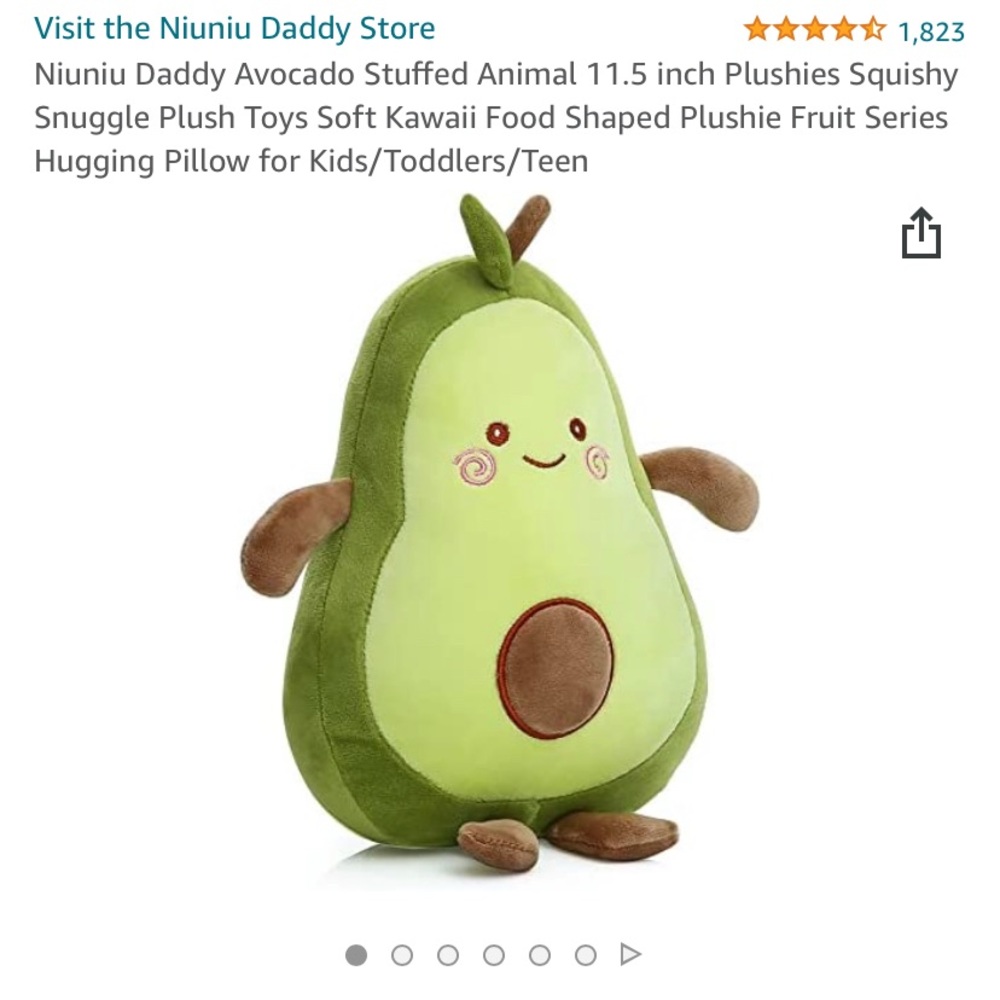 Niuniu Daddy Avocado Stuffed Animal 11.5 inch Plush Snuggle Toy Soft Kawaii Food